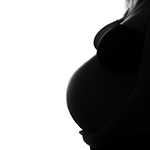 Photo de grossesse, noir et blanc
